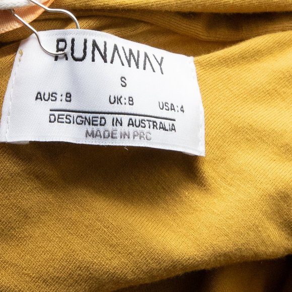 Runaway The Label Work It Mini Dress One Shoulder Sexy Mustard Yellow Size 4 New - Picture 5 of 7